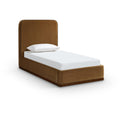  Color_Saddle / Brown Size_Twin -- Rava Saddle / Brown Velvet Upholstered Twin Bed IMAGE 1