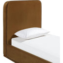  Meridian Rava Saddle / Brown Velvet Upholstered Twin Bed IMAGE 6