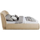  Meridian Sandro Beige Chenille Fabric Upholstered Full Bed IMAGE 3