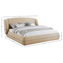  Meridian Sandro Beige Chenille Fabric Upholstered Full Bed IMAGE 6