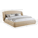 Color_Beige  Size_King  -- Sandro Beige Chenille Fabric Upholstered King Bed IMAGE 6