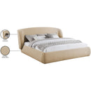  Meridian Sandro Beige Chenille Fabric Upholstered King Bed IMAGE 7