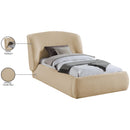  Color_Beige  Size_Twin  -- Sandro Beige Chenille Fabric Upholstered Twin Bed IMAGE 7