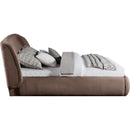  Color_Brown  Size_King  -- Sandro Brown Chenille Fabric Upholstered King Bed IMAGE 3