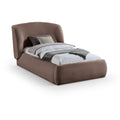  Color_Brown Size_Twin -- Sandro Brown Chenille Fabric Upholstered Twin Bed IMAGE 1