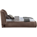  Meridian Sandro Brown Chenille Fabric Upholstered Twin Bed IMAGE 3