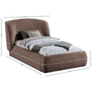  Meridian Sandro Brown Chenille Fabric Upholstered Twin Bed IMAGE 6