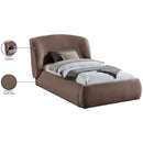  Color_Brown  Size_Twin  -- Sandro Brown Chenille Fabric Upholstered Twin Bed IMAGE 7