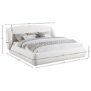  Meridian Sandro Cream Chenille Fabric Upholstered Full Bed IMAGE 6