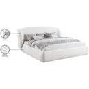  Color_Cream  Size_Queen  -- Sandro Cream Chenille Fabric Upholstered Queen Bed IMAGE 7