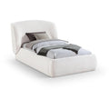  Color_Cream Size_Twin -- Sandro Cream Chenille Fabric Upholstered Twin Bed IMAGE 1