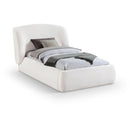  Color_Cream  Size_Twin  -- Sandro Cream Chenille Fabric Upholstered Twin Bed IMAGE 1