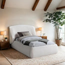 Color_Cream  Size_Twin  -- Sandro Cream Chenille Fabric Upholstered Twin Bed IMAGE 2
