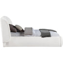  Meridian Sandro Cream Chenille Fabric Upholstered Twin Bed IMAGE 3