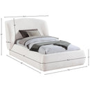  Meridian Sandro Cream Chenille Fabric Upholstered Twin Bed IMAGE 6