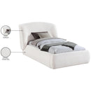  Color_Cream  Size_Twin  -- Sandro Cream Chenille Fabric Upholstered Twin Bed IMAGE 7