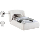  Meridian Sandro Cream Chenille Fabric Upholstered Twin Bed IMAGE 7