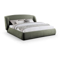  Color_Green  Size_Full  -- Sandro Green Chenille Fabric Upholstered Full Bed IMAGE 1