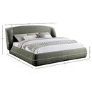  Meridian Sandro Green Chenille Fabric Upholstered King Bed IMAGE 6