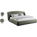  Color_Green  Size_King  -- Sandro Green Chenille Fabric Upholstered King Bed IMAGE 7