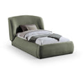  Color_Green Size_Twin -- Sandro Green Chenille Fabric Upholstered Twin Bed IMAGE 1