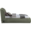  Meridian Sandro Green Chenille Fabric Upholstered Twin Bed IMAGE 3