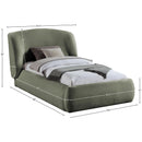  Color_Green  Size_Twin  -- Sandro Green Chenille Fabric Upholstered Twin Bed IMAGE 6