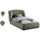  Color_Green  Size_Twin  -- Sandro Green Chenille Fabric Upholstered Twin Bed IMAGE 7