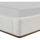  Meridian Solange Cream Linen Textured Fabric Upholstered Full Bed IMAGE 9