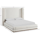  Meridian Solange Cream Linen Textured Fabric Upholstered Queen Bed IMAGE 11