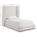  Size_Twin -- Solange Cream Linen Textured Fabric Upholstered Twin Bed IMAGE 11