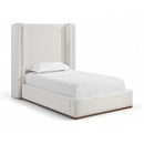  Size_Twin -- Solange Cream Linen Textured Fabric Upholstered Twin Bed IMAGE 1