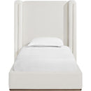  Size_Twin -- Solange Cream Linen Textured Fabric Upholstered Twin Bed IMAGE 3