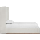  Meridian Solange Cream Linen Textured Fabric Upholstered Twin Bed IMAGE 4