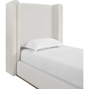  Meridian Solange Cream Linen Textured Fabric Upholstered Twin Bed IMAGE 6