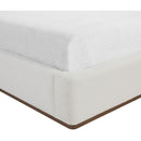  Meridian Solange Cream Linen Textured Fabric Upholstered Twin Bed IMAGE 9