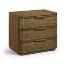 Meridian Tiberio Brown Oak Veneer And Solid Wood Nightstand IMAGE 1