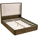  Size_Queen -- Tiberio Brown / Cream Solid Wood And Linen Textured Fabric Queen Bed IMAGE 5