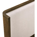  Size_Queen -- Tiberio Brown / Cream Solid Wood And Linen Textured Fabric Queen Bed IMAGE 8