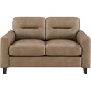  Coaster Furniture Scotland 504668 Faux Leather Upholstered Track Arm Loveseat - Brown IMAGE 3