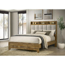  Size_Queen -- Henderson 222971Q 57-inch Eastern Queen Bookcase Panel Bed - Medium Oak IMAGE 2