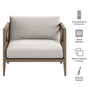  Modway Furniture Northlake EEI-7252-WGR-PEB Outdoor Patio Teak Armchair - Pebble IMAGE 2