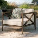  Modway Furniture Northlake EEI-7252-WGR-PEB Outdoor Patio Teak Armchair - Pebble IMAGE 8