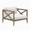  Modway Furniture Northlake EEI-7252-WGR-WHI Outdoor Patio Teak Armchair - Weathered Gray IMAGE 1