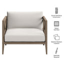 Modway Furniture Northlake EEI-7252-WGR-WHI Outdoor Patio Teak Armchair - Weathered Gray IMAGE 3