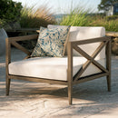  Modway Furniture Northlake EEI-7252-WGR-WHI Outdoor Patio Teak Armchair - Weathered Gray IMAGE 8