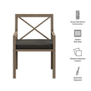  Modway Furniture Northlake EEI-7253-WGR-FLI Outdoor Patio Teak Dining Armchair - Flint Gray IMAGE 2