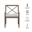  Modway Furniture Northlake EEI-7253-WGR-PEB Outdoor Patio Teak Dining Armchair - Pebble IMAGE 2
