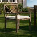  Modway Furniture Northlake EEI-7253-WGR-PEB Outdoor Patio Teak Dining Armchair - Pebble IMAGE 8