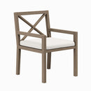 Modway Furniture Northlake EEI-7253-WGR-WHI Outdoor Patio Teak Dining Armchair - Weathered Gray IMAGE 1